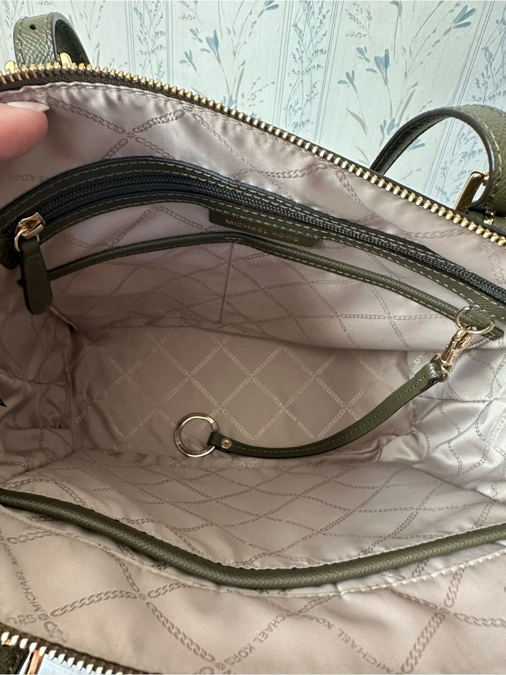 Michael Kors Olive Saffiano Leather Tote with Matching Wallet